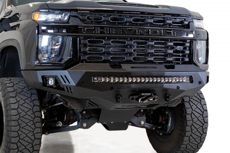Chevrolet Silverado 2500 Bumper - Front - Addictive Desert Designs - Stealth Fighter - Hammer Black with Satin Black Panels - `20-`27